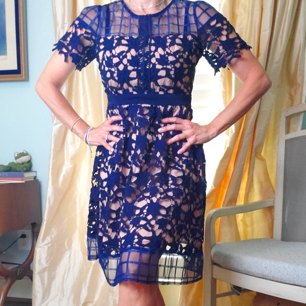 Navy lace dress
